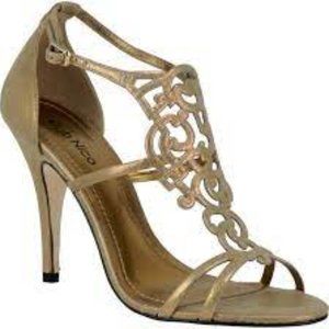 Chic Gold Strappy Heels